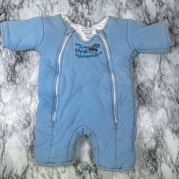 BABY MERLIN'S MAGIC SLEEPSUIT Baby Blue Swaddle Wrap Transition Sleeper 3-6M - Picture 1 of 10